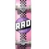 Rad Checker Stripe Progressive Skateboard Pink/Black - 7.75"