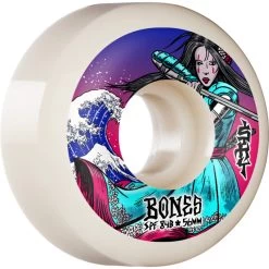 Bones Pro SPF Sky Brown Warrior P5 Sidecut White Skateboard Wheels - 56mm 84B