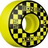 Bones 100's Block Party V4 Wide Skateboard Wheels Yellow - 52mm