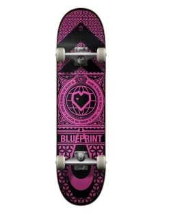 Blueprint Home Heart Black/Pink Skateboard - 7.75"