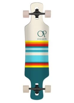 Ocean Pacific Swell White And Teal Drop Through Longboard - 36"