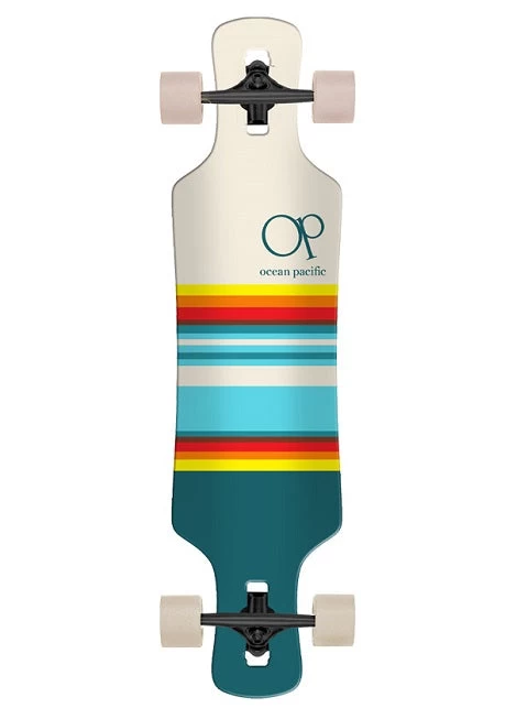 Ocean Pacific Swell White And Teal Drop Through Longboard - 36"