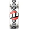 Rad Checker Stripe Progressive Skateboard White/Black - 7.75"