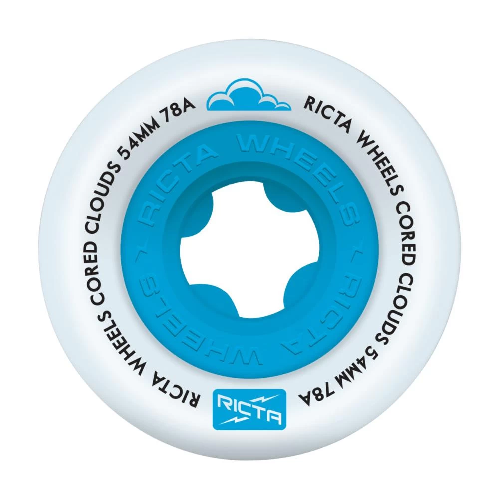 Ricta Cored Clouds Blue Skateboard Wheels - 54mm 78a