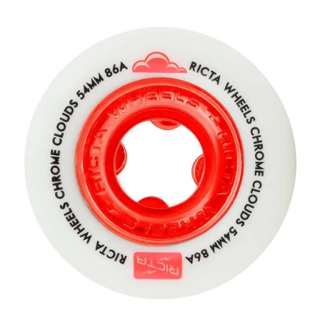 Ricta Chrome Clouds Red Skateboard Wheels - 56mm 86a