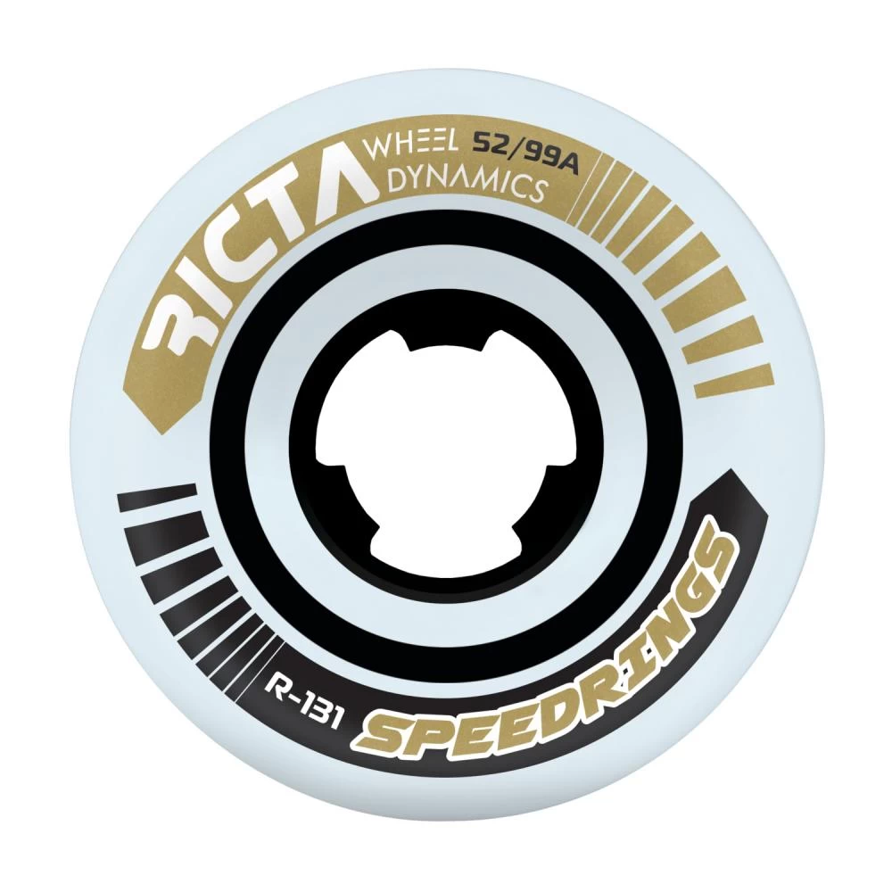 Ricta Speedrings Slim Skateboard Wheels White/Gold - 52mm 99a
