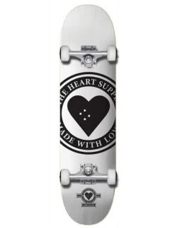 The Heart Supply Badge Logo White Skateboard - 8.25"